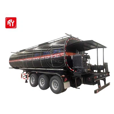 3 محور 40 متر مكعب من خزان الإسفلت ثلاثي المحور مع تسخين خزان الغاز العزل ومحرك ديزل مع إمكانات المضخة والمضخة